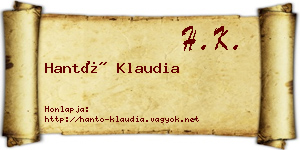 Hantó Klaudia névjegykártya