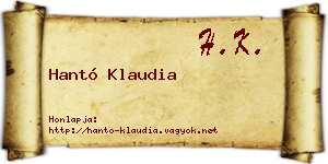 Hantó Klaudia névjegykártya