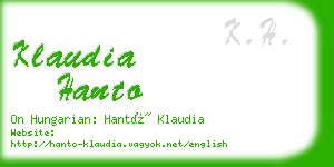 klaudia hanto business card